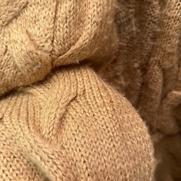 Knitted Tan Knee Length Cardigan​ - Picture 2 of 3